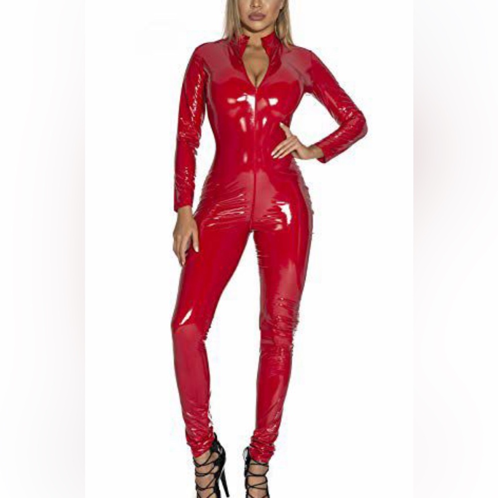 Red Women's Latex Catsuit (Britney Spears costume)